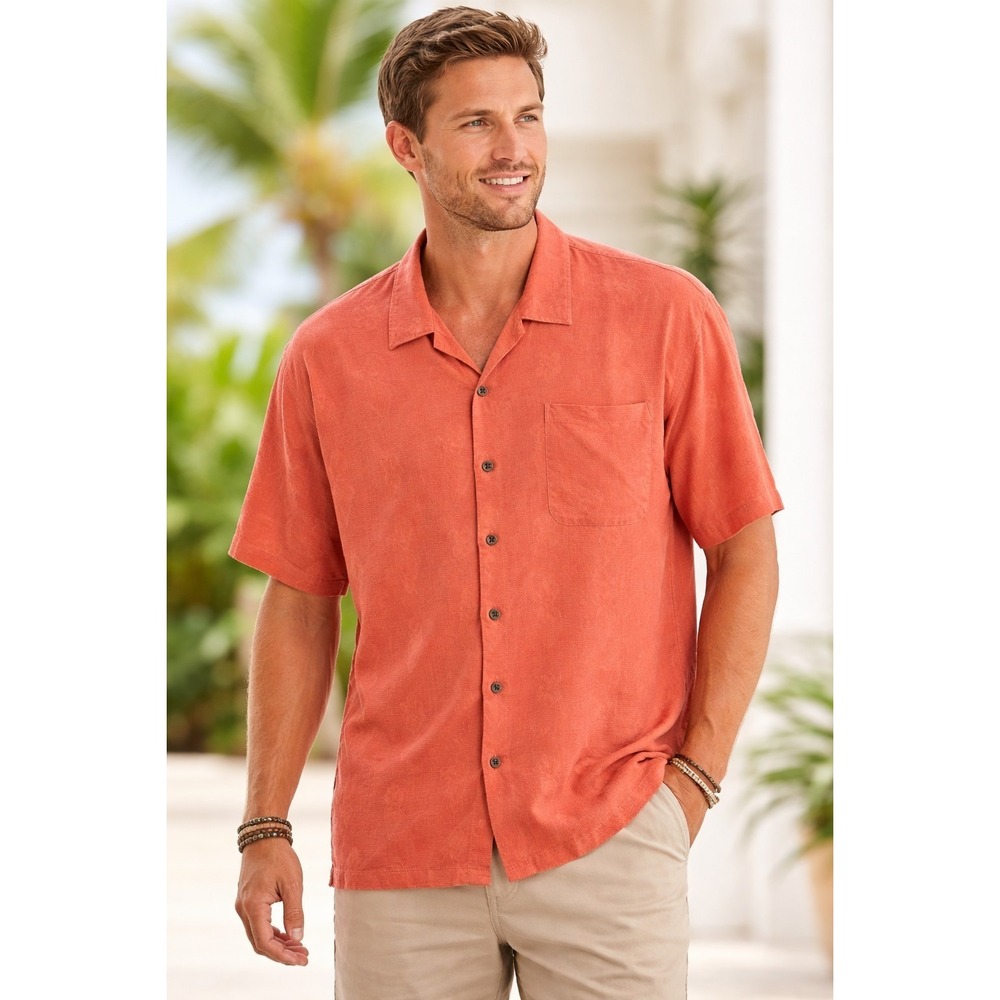 Tommy Bahama Shirt Mens 2XL‎ Silk Hula Girl Hawaiian Button Up Camp Casual